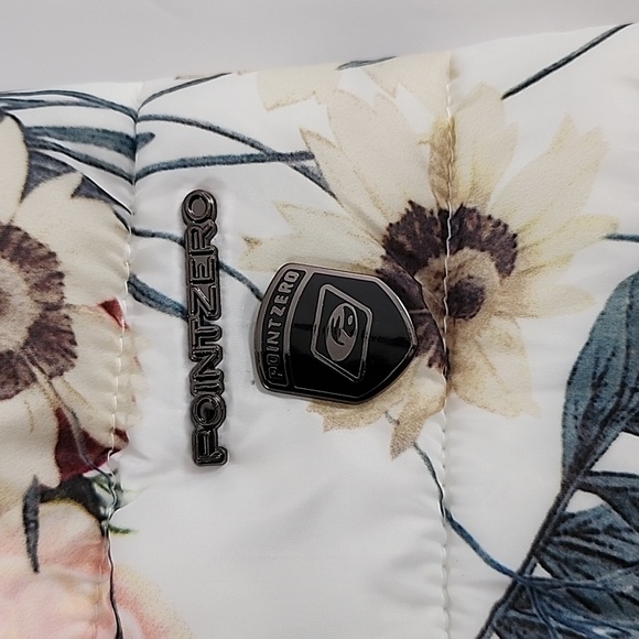 Point Zero Ultralight Women's Puffer Hooded Jacket White Floral Print Size M - Picture 5 of 16